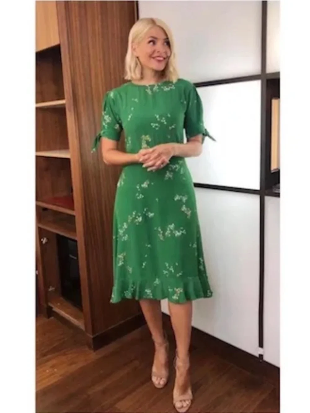 Faithfull The Brand Emilia Midi Dress Myrtille Floral Print Green L - Picture 9 of 12